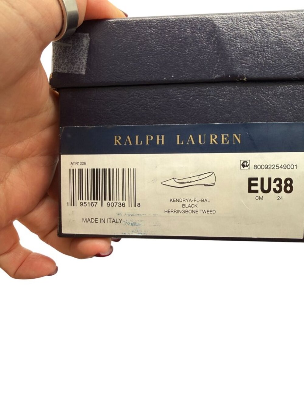Ralph Lauren Kendrya herringbone tweed ballet flats Purple Label Collection NWB- - Picture 4 of 7